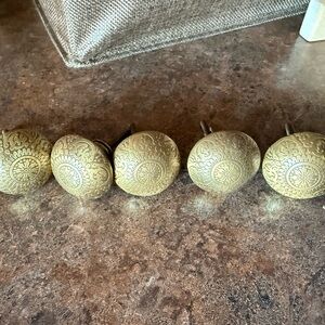 Set Of 5 Bronze Decorative Knobs